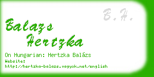 balazs hertzka business card