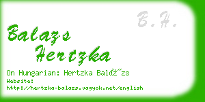 balazs hertzka business card